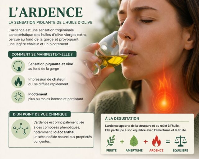 qu'est ce que l'ardence des huiles d'olive vierges